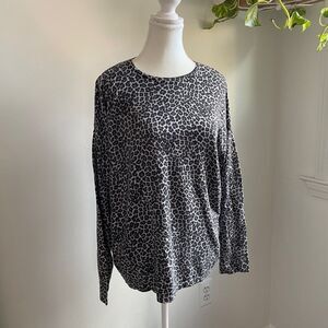 J. Jill Leopard cotton blend top‎